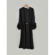 French niche heavy industry three-dimensional flower trouser long skirt small dress women's slim slim long sleeve dress
