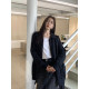 Halo Luu retro black denim skirt for women early spring washing casual slim long skirt design sense a line skirt
