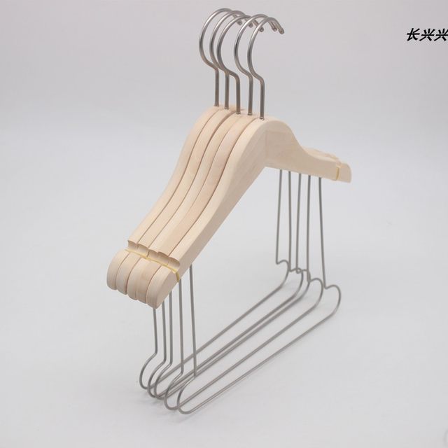 Maternity and baby store special children's clothes hanger unpainted solid wood suit clothes hanger children's one-piece clothes hanger customized LOGO