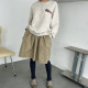 SYLP Suiyi Korean and Japanese retro flared skirt girlish style cotton large pocket casual women's A-line skirt
