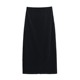 High-waisted slim straight skirt for women with long autumn and winter new style versatile black rear slit one-step hip-wrap skirt
