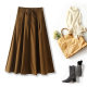 French mature style OL temperament professional mid-skirt high-waisted large umbrella skirt slim elastic waist commuter a-line skirt
