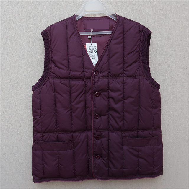 Middle-aged and elderly women's autumn and winter clothing, down cotton vest, grandma's cotton coat, old lady's vest, mother's cotton-padded jacket, vest