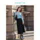 Inman French commuting skirt for women new high-waist irregular slim fit mid-length A-line skirt 18332156
