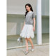 Inman 2025 summer women's new irregular petal skirt with Ouruo style flowing chiffon tulle skirt