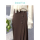 Inman French commuting skirt for women new high-waist irregular slim fit mid-length A-line skirt 18332156
