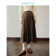 Inman retro grinding pleated skirt spring women's new style versatile loose slim warm umbrella skirt 18412496