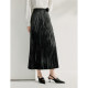 Inman design pleated PU pleated skirt for women in spring 2025 new high-end a-line midi skirt
