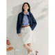 Inman French temperament pure cotton skirt for women in spring 2025 new commuter high waist slim A-line short skirt
