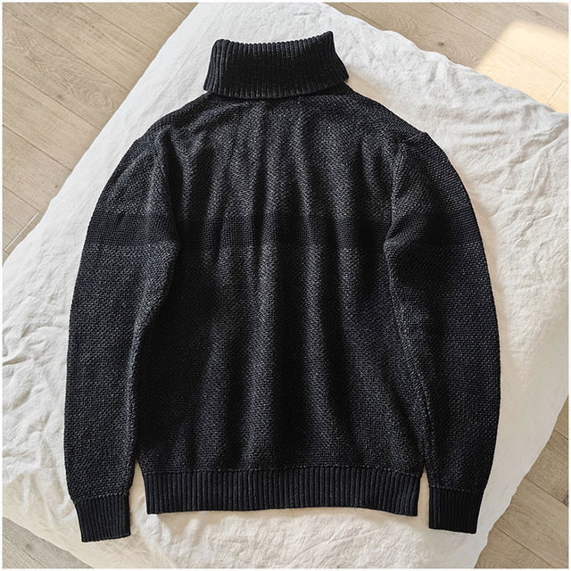 Large sizes available on clearance, Spanish designer brand exported, men's loose slim turtleneck pure cotton sweater and sweater