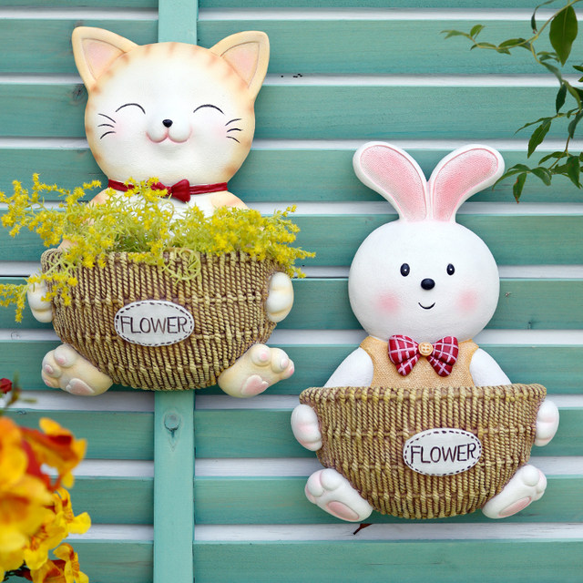 
Cute child-interesting succulent pot plant resin animal flower pot green plant micro landscape home gardening wall hanging flower basket flower appliance