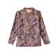 Fashionable and Western-style mom autumn long-sleeved half-high collar bottoming shirt for middle-aged and elderly women plus velvet floral top T-shirt