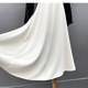 Spliced ​​skirt for women in spring and autumn zipper elastic large sway work temperament simple solid color umbrella skirt versatile midi skirt

