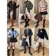 Sinan 2025 spring, autumn and winter fashionable items, woolen thickened commuter high waist A-line skirt, pleated half-body skirt