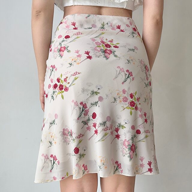 GO GIRL Go homemade European and American style retro flower bouquet printing skirt female summer A -line hip fishtail skirt