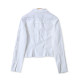 Denim lapel short jacket, bristled ripped jacket, cardigan, spring and autumn new foreign trade button women's top 17344