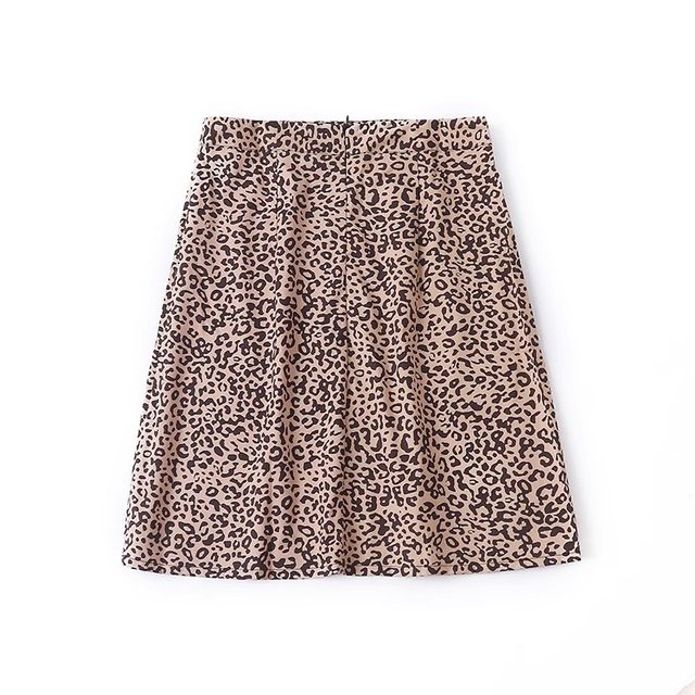 Leopard print skirt, new A-line mid-length skirt in summer, slim and versatile thin women's skirt K/16-4
