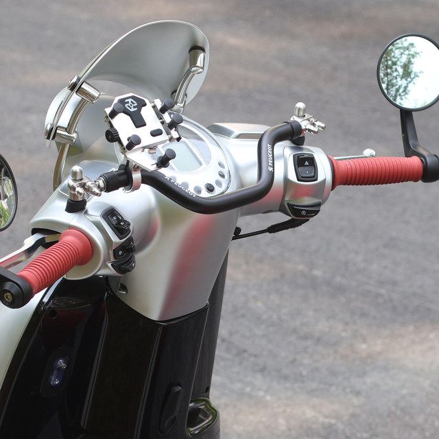 Suitable for motorcycle crossbar logo Django 150 coffee modified mobile phone holder extension rod multi-purpose child armrest