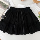 Sweet and versatile lace-up bow high waist slim fungus ruffled skirt anti-exposure short skirt cake skirt women