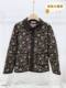 
Middle-aged and elderly mothers wear small fragrant lapel printed coats wool camel hair cotton cardigans thickened warm tops