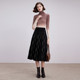Mulan elegant elastic waist knitted printed skirt winter new temperament age-reducing pleated skirt knitted skirt