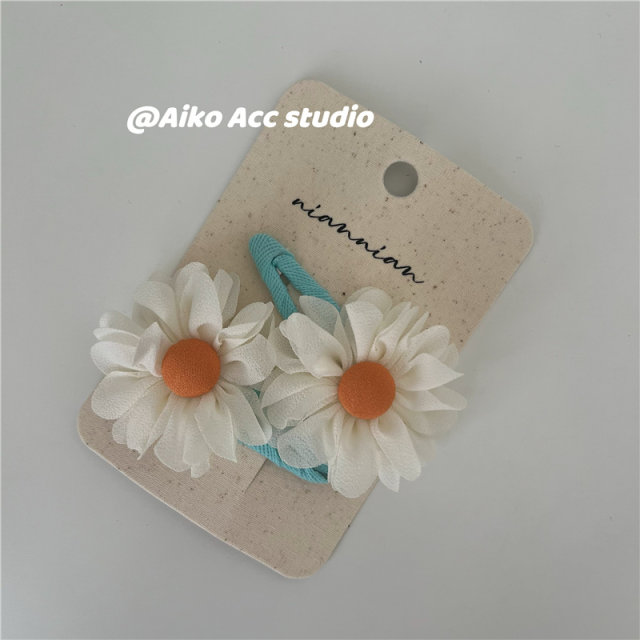 AIKO ACC Korean new children's fabric small fresh flowers hair clip BB clip bang clip