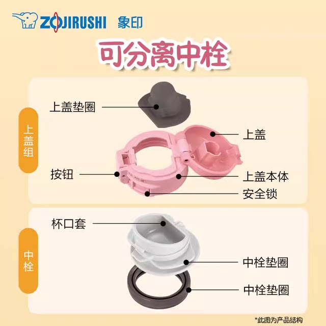 Japan Xiangyin SM-SP24EPK stainless steel vacuum thermos children's cup cute pocket mini water cup