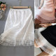 Autumn and winter pleated lace mesh meltering cotton stacking inner bottom -up artifact skirt in the half body skirt