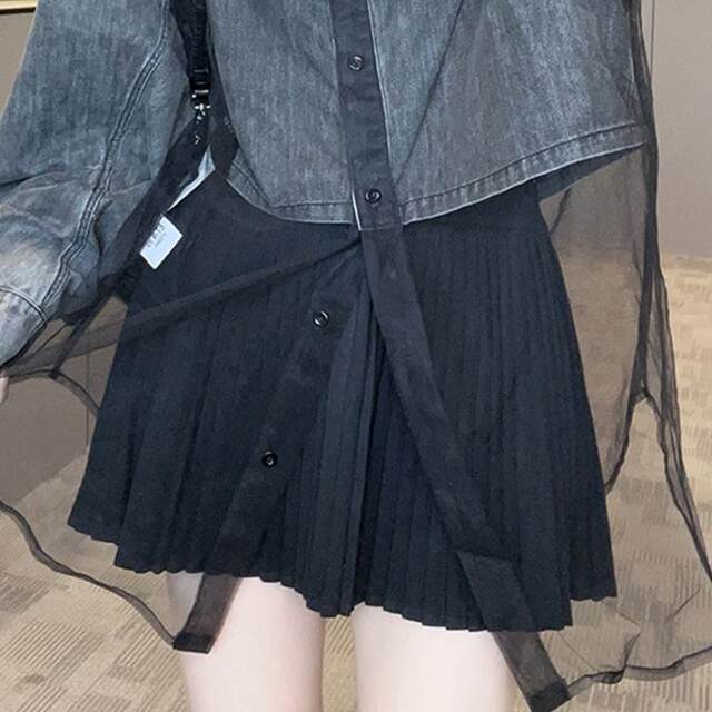 Short skirt for women 2025 spring new European station small solid color high-waisted skirt versatile slim A-line skirt
