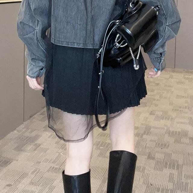 Short skirt for women 2025 spring new European station small solid color high-waisted skirt versatile slim A-line skirt
