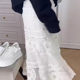 Women's 2025 Spring New French Solid Color Hook-Flower Hollow Long Skirt Loose and versatile age-reducing high-waisted skirt