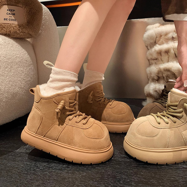 Official authentic Kapibara snow boots for women 2025 autumn and winter new style sheepskin fur all-in-one warm cotton shoes trendy