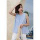 Migu blue wide shoulder strap sleeveless vest wears for women's summer thin loose vacation top base strap inner wear