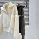 Korean wool knitted cardigan sweater jacket for women in autumn and winter loose thick large lapel double zipper short top