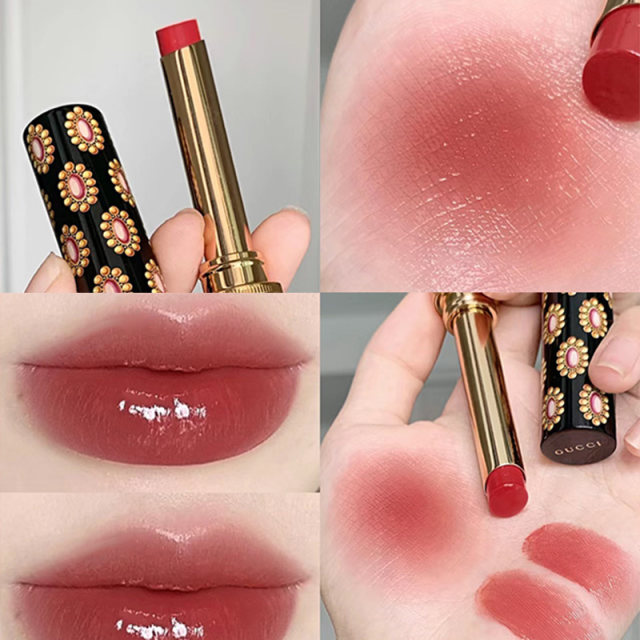 Gucci/Gucci Liccin Lip Balm satin light/matte/floral tube lipstick 25#505#Valentine's Day gift box
