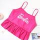 European and American original single girls bikini fashion Barbie pink princess children's split swimsuit cute fine glitter girl swimsuit