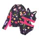 Foreign trade children's split swimsuit girl zipper long -sleeved sunscreen surfing service three -piece girl floral bikini
