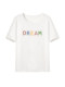 apipedream simple casual top colorful letter printed white short-sleeved T-shirt for women.