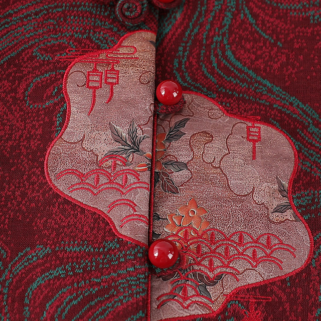 Grandma's Spring and Autumn Jackets, Western-style Old Lady's Winter Clothes, Velvet Tops, Chinese Style Elderly Mother's Tang Suit, Festive