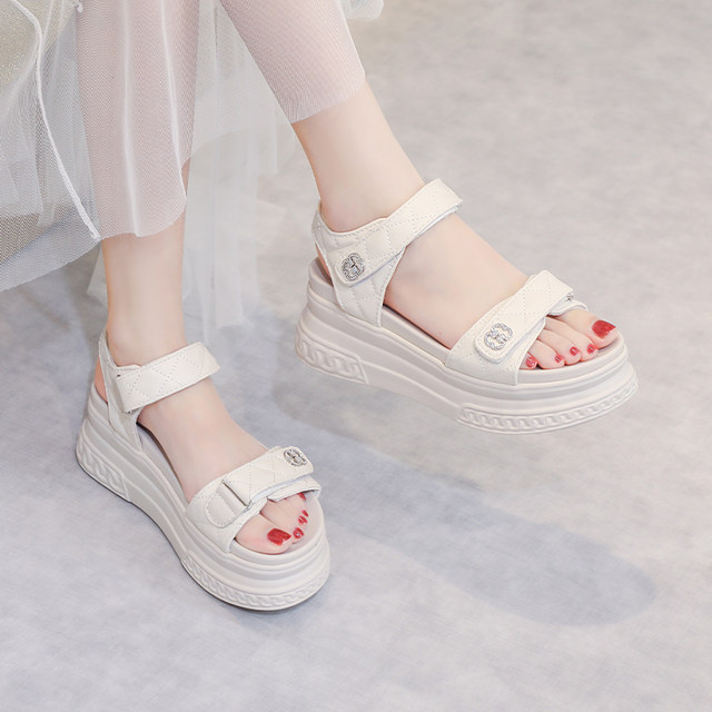 Velcro Studs Decor Thick Sole Sandals