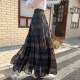 Chiffon cake long skirt women's skirt summer 2025 new temperament elastic high waist cover a line floral skirt