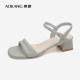 Aokang women's shoes summer new elegant open-toe mid-sky fashion sandals comfortable thick heel commuting versatile shoes