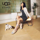 UGG Spring Women's Fashion Comfortable Solid Color Lightweight Cross with Thick Sole Exposed Toe Casual Fur Slippers 1107955