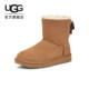 UGG Autumn Women's Casual Comfortable Solid Color Warm Flat-bottom Round Head Bow Short Boots Snow Boots 1153514