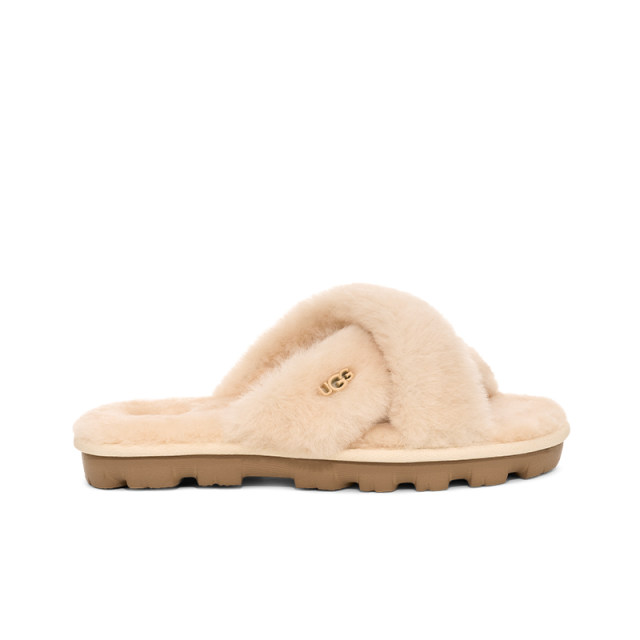UGG Spring Women's Fashion Comfortable Solid Color Lightweight Cross with Thick Sole Exposed Toe Casual Fur Slippers 1107955
