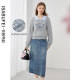 Gauze finings fashion embroidery pattern knitted sweatshirt 2025 spring new casual and fashionable slim top