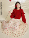 Yishabufeiduo dyed autumn mesh skirt mid-length embroidered umbrella skirt puffy pleated skirt for women