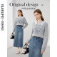 Gauze finings fashion embroidery pattern knitted sweatshirt 2025 spring new casual and fashionable slim top