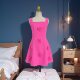 Fashionable and casual short versatile vest skirt 2025 spring women's retro sleeveless square collar high-end three-dimensional floral dress