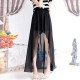 Long skirt summer new irregular gauze skirt short front and long irregular hem skirt mid-length women's high waist